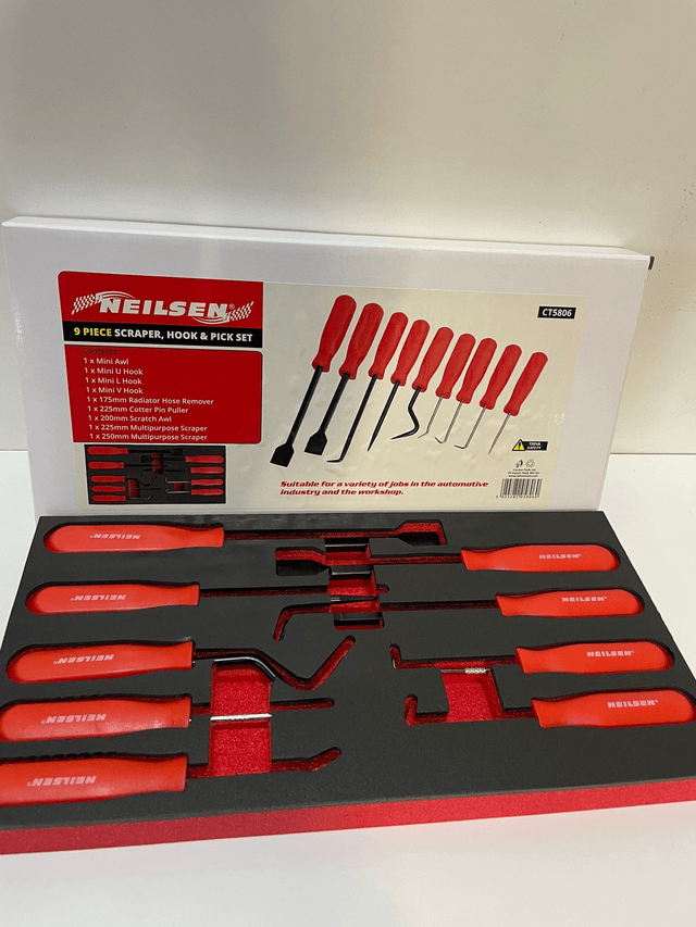 9 piece scraper , hook & pick set