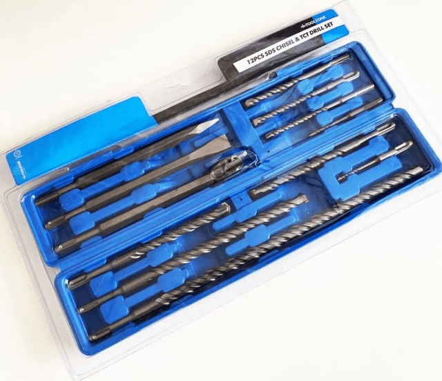 12pc SDS CHISEL &amp; TCT DRILL SET